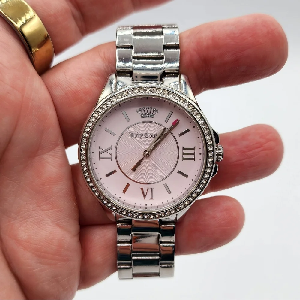 Juicy Couture Silver and Pink Watch